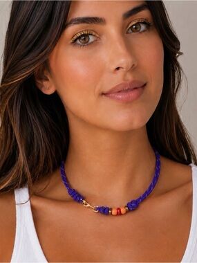 Roxanne Assoulin Authentic The Super Size Happy Cord Necklace In Purple 🌟NEW🌟